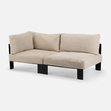 Bea sofa - corner seater - aluminium - linen