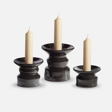 Gigi Candleholder - set of 3 - Ceramics - Black