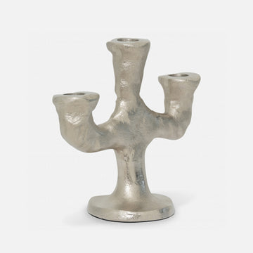 Cally Candle Holder - Stoneware - Silver