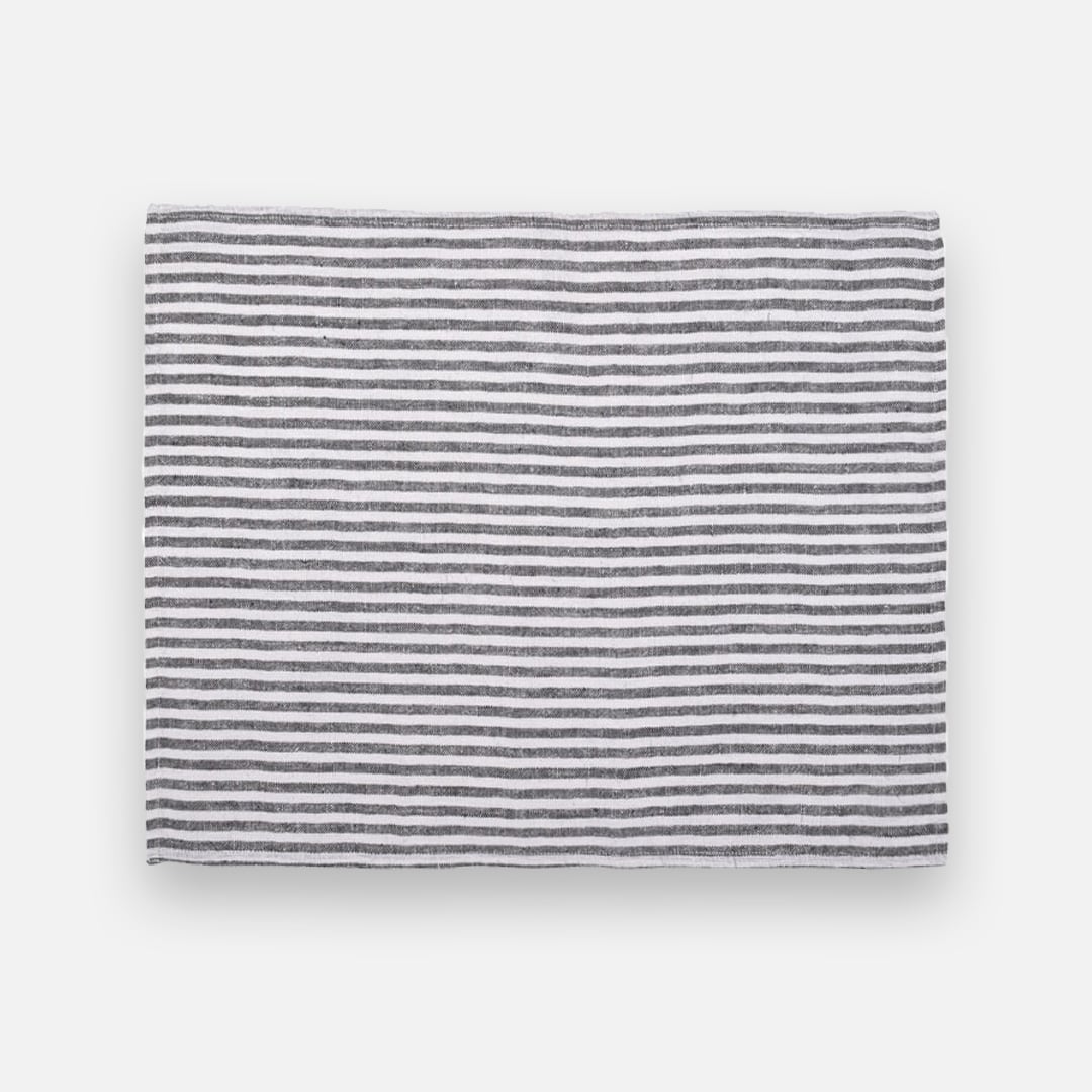 Carli placemat - Linen - Dark grey stripe
