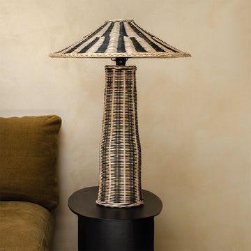 Zebra table lamp vertical - Rattan - Natural - Black
