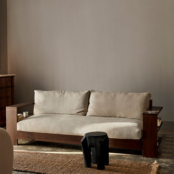 Edre sofa - Linen - Stained pine - Beige - Brown