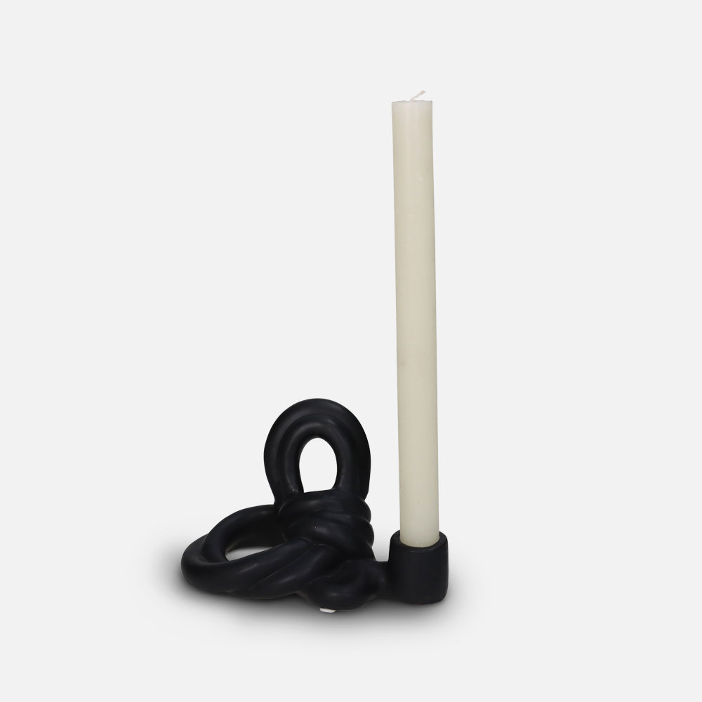 Luca candle holder - Earthenware - Black