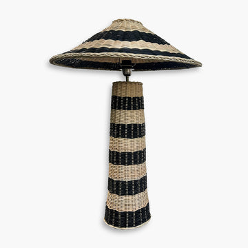 Zebra table lamp horizontal - Rattan - Natural - Black