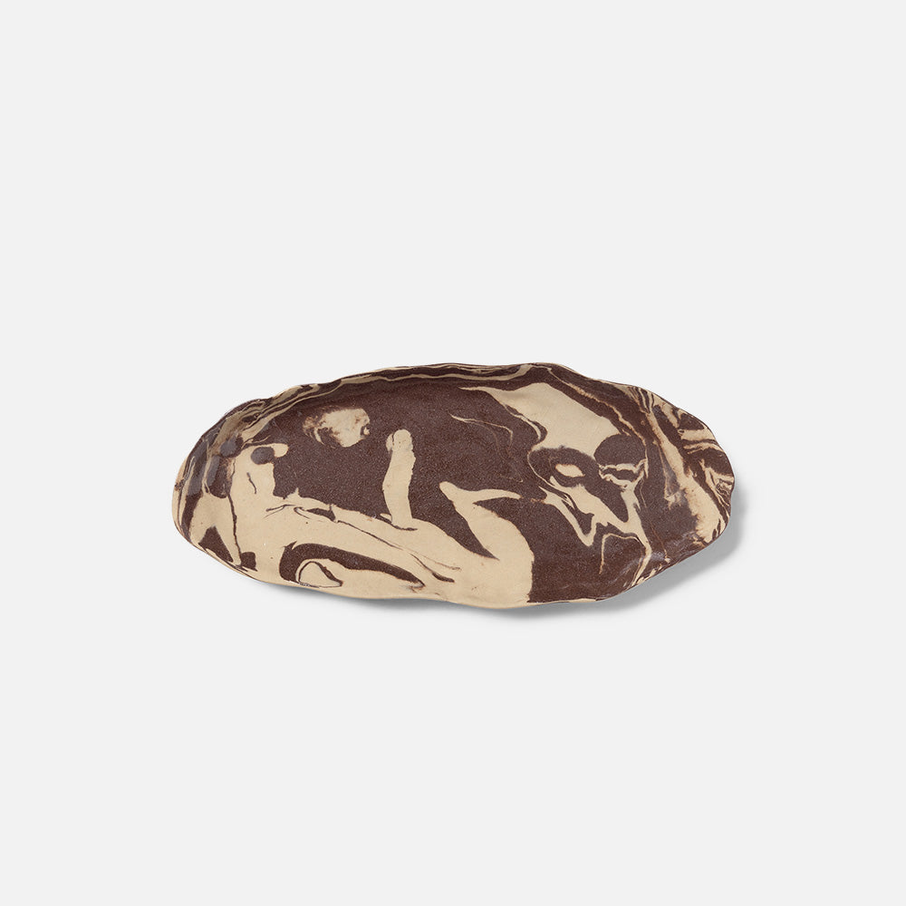 Ryu Platter - stoneware - sand - brown