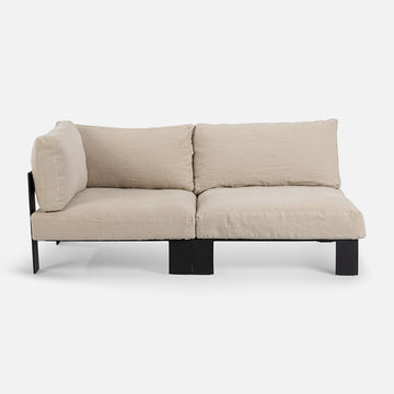 Bea sofa - corner seater - aluminium - linen