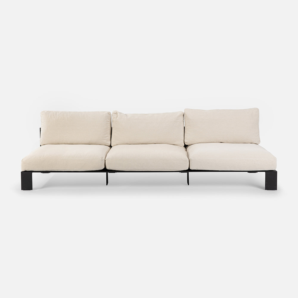 Bea sofa - three seater - aluminium - cotton