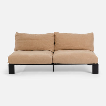 Bea sofa - two seater - aluminium - linen