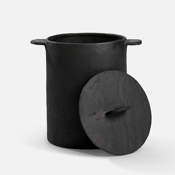 Moise storage box - paper-mâché - black