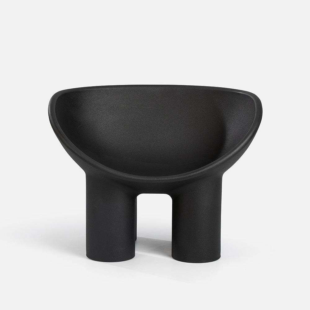 Roly Poly armchair - charcoal black