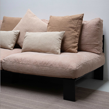 Bea sofa - two seater - aluminium - linen