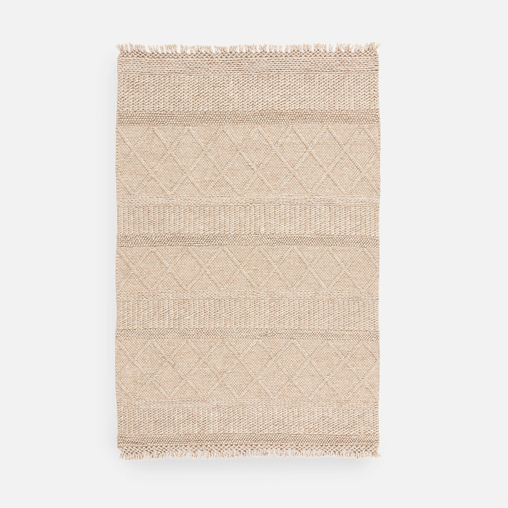 Kumaon Handmade Rugs Kuma rug | wool rug in ivory | beautiful eyecather | Shop only here!