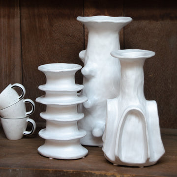 Billy Vase - stoneware - white