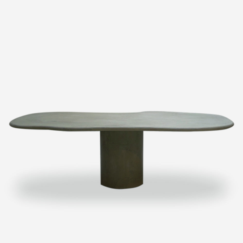 Olly dining table - organic shape - lime plaster